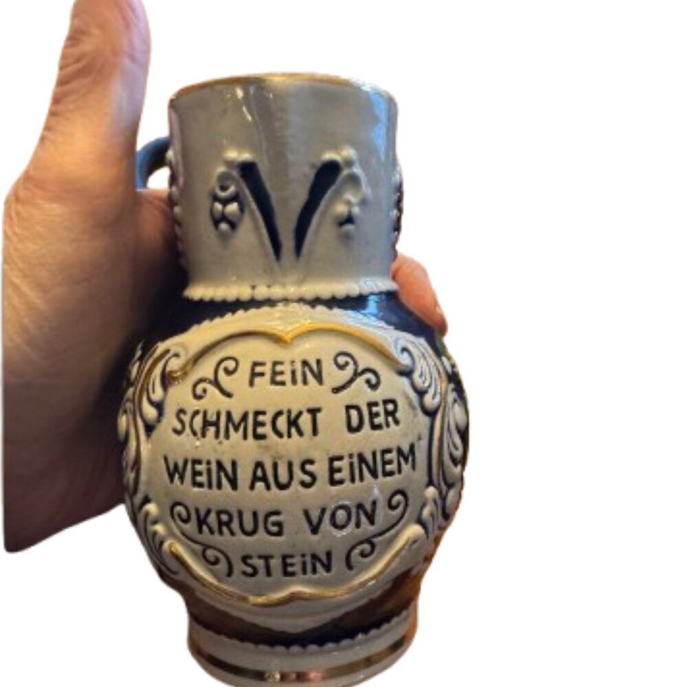 Vintage German stoneware salt-glazed ceramic vessels